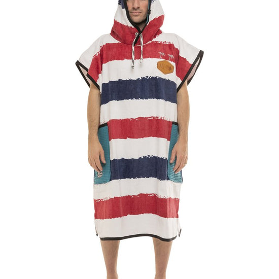 Classic Poncho Beach Crew - Stripe Blue Waffle Talla única