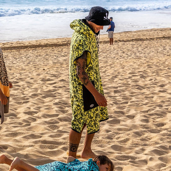 Classic Poncho Beach Crew - Camo Smoke / Black Waffle Talla única