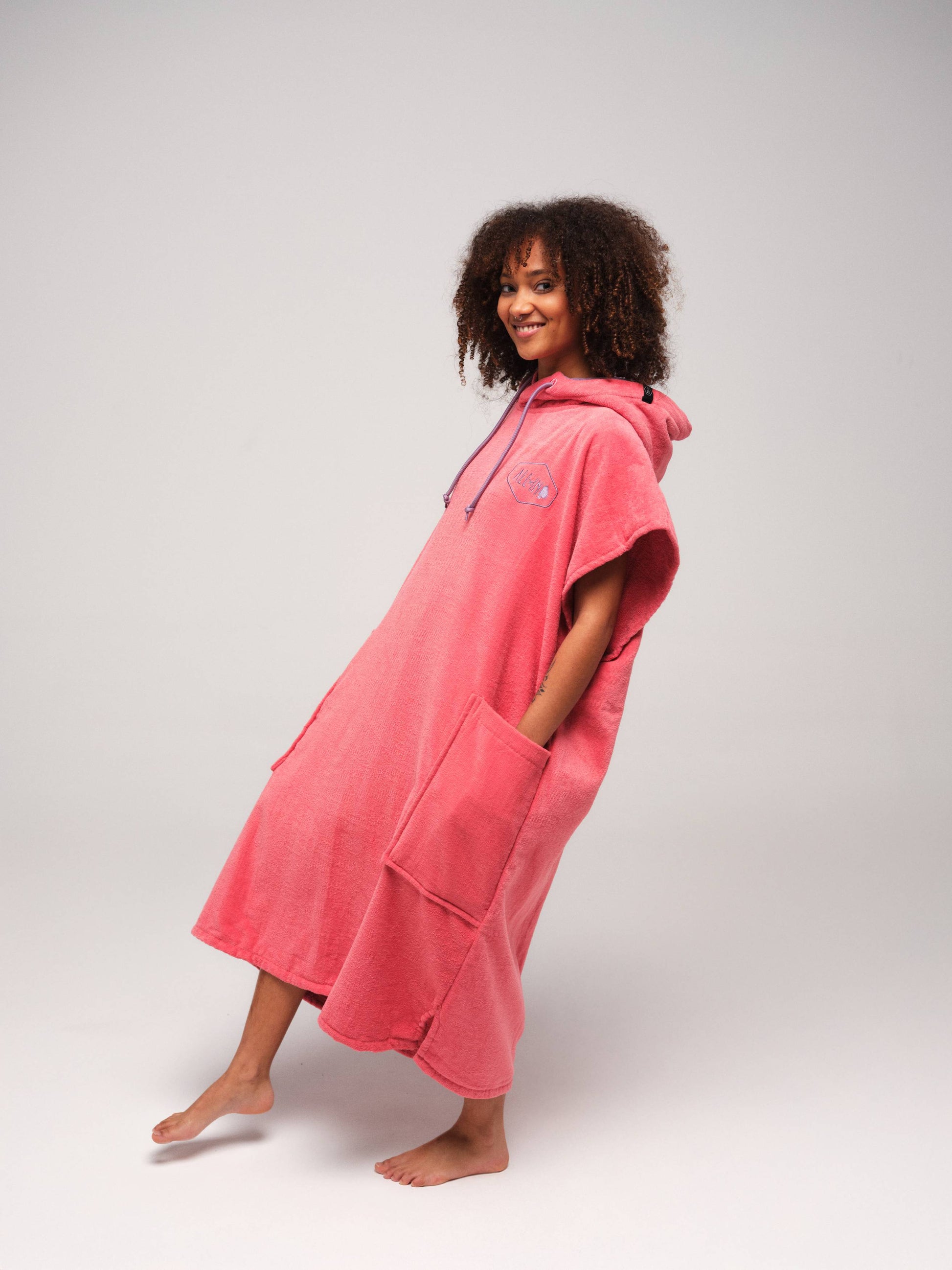 Klassieke Poncho Flash - Theeroos Eén maat
