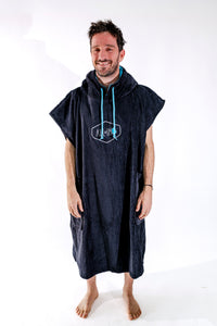 Poncho Surf Adulte Black Turquoise ALL-IN