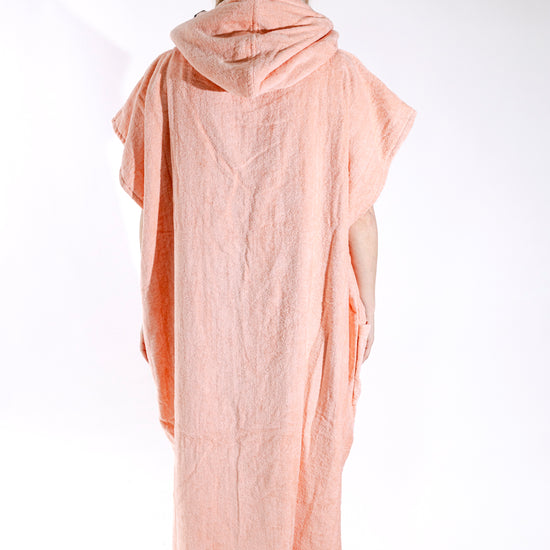 Poncho de bain femme ALL-IN Classic Corail Blue, vue dos, coloris corail uni, SS26