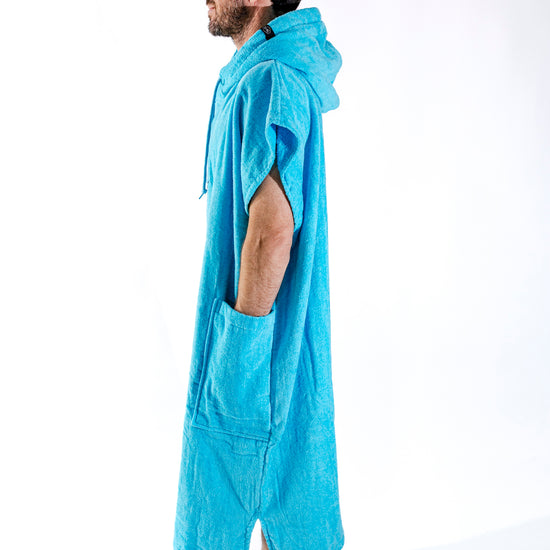 Poncho de bain ALL-IN Classic Turquoise, vue dos, coloris turquoise uni, SS26