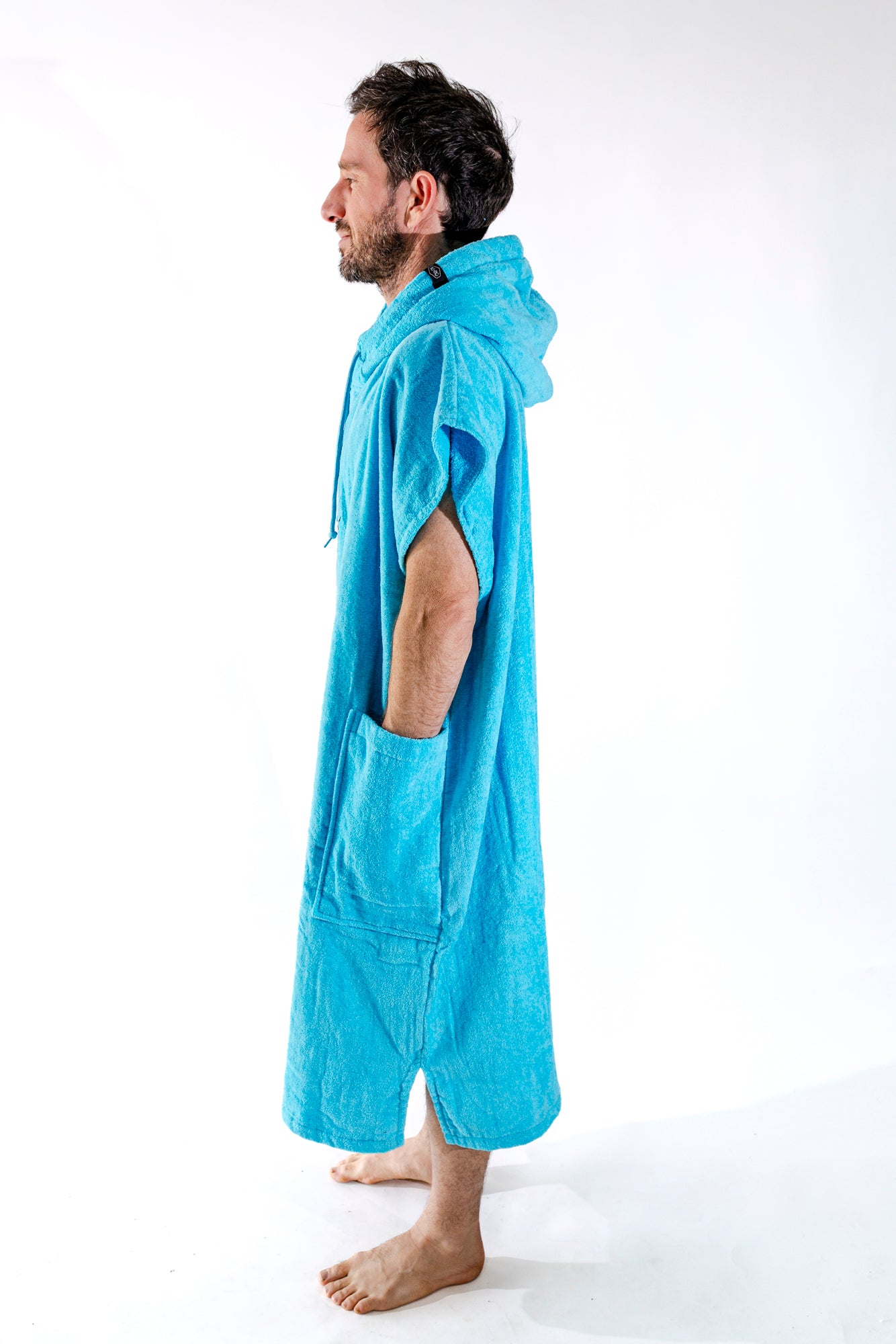 Poncho de bain ALL-IN Classic Turquoise, vue dos, coloris turquoise uni, SS26