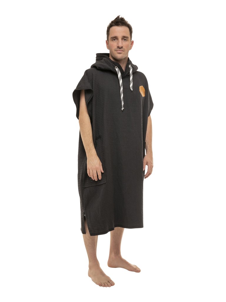 Poncho Waffle - Negro Waffle Talla única