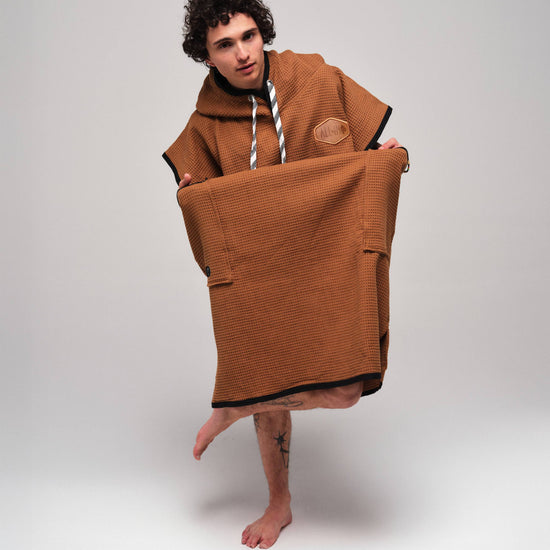 Waffle Poncho - Caramel Waffle One Size
