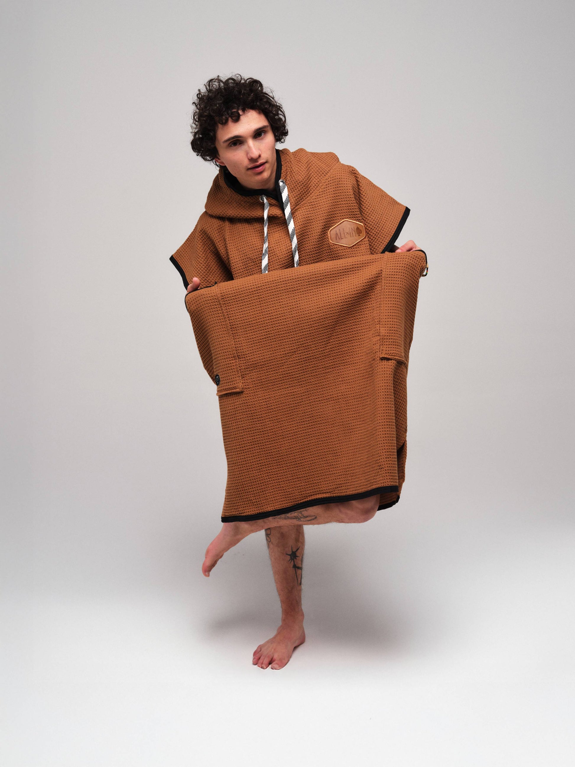 Waffle Poncho - Caramel Waffle One Size