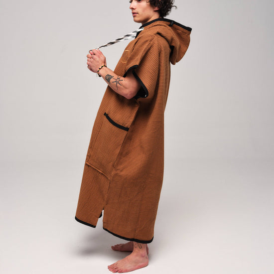 Waffle Poncho - Caramel Waffle One Size