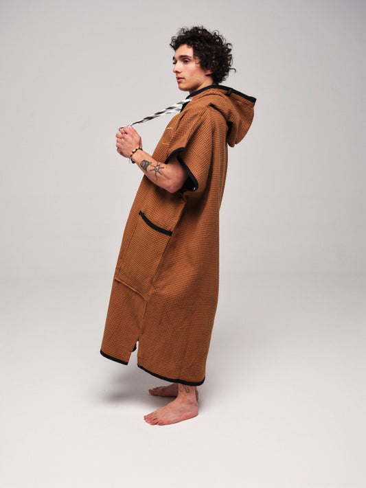 Waffle Poncho - Caramel Waffle One Size