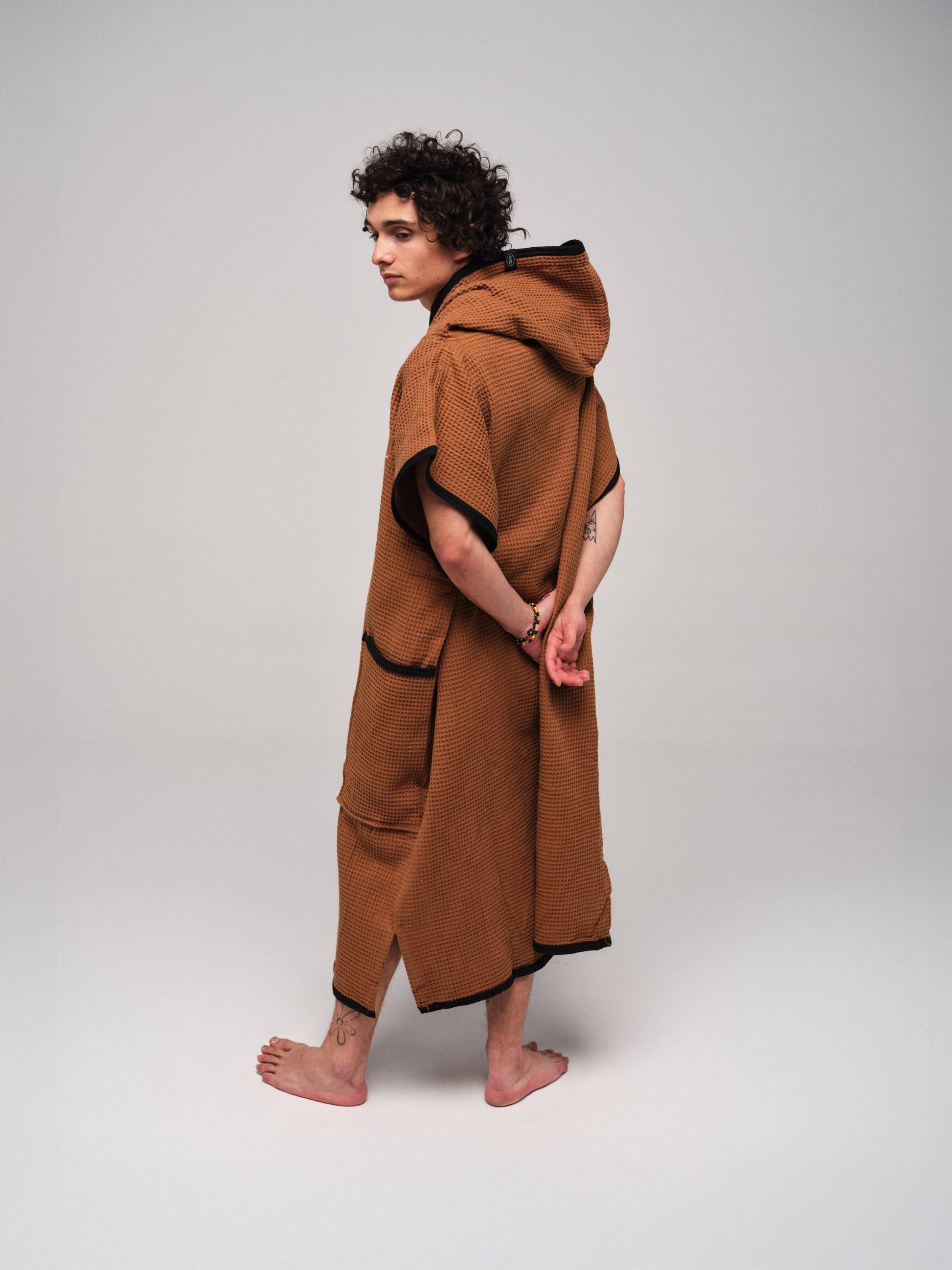 Waffle Poncho - Caramel Waffle One Size