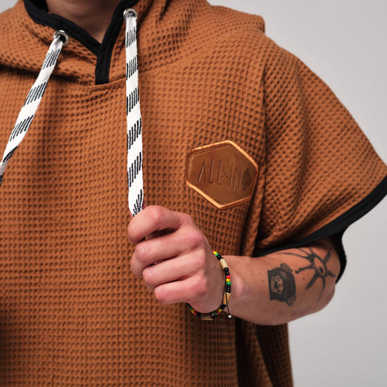 Waffle Poncho - Caramel Waffle One Size