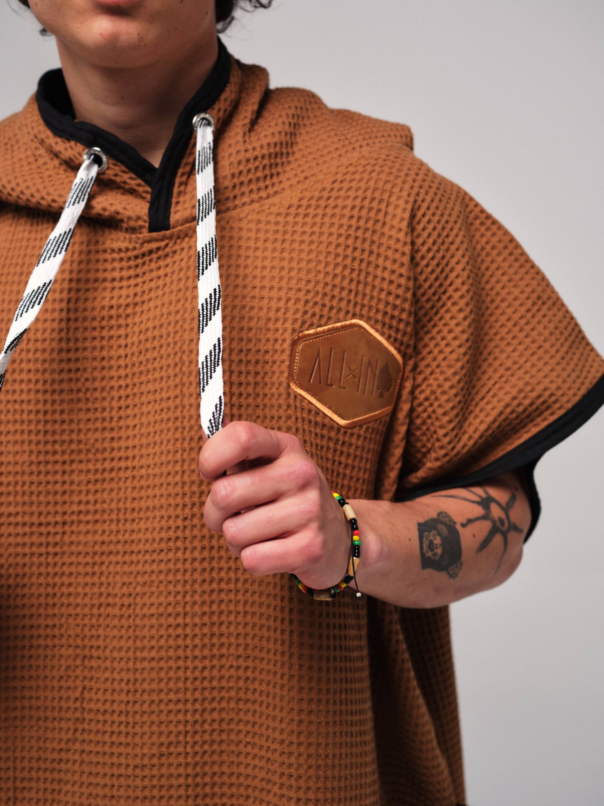 Waffle Poncho - Caramel Waffle One Size