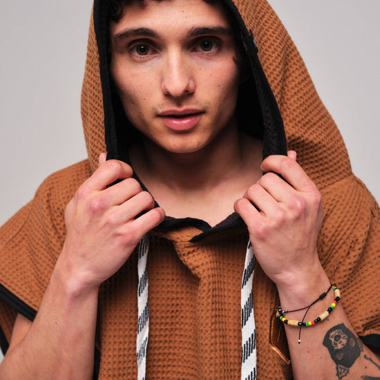 Waffle Poncho - Caramel Waffle One Size
