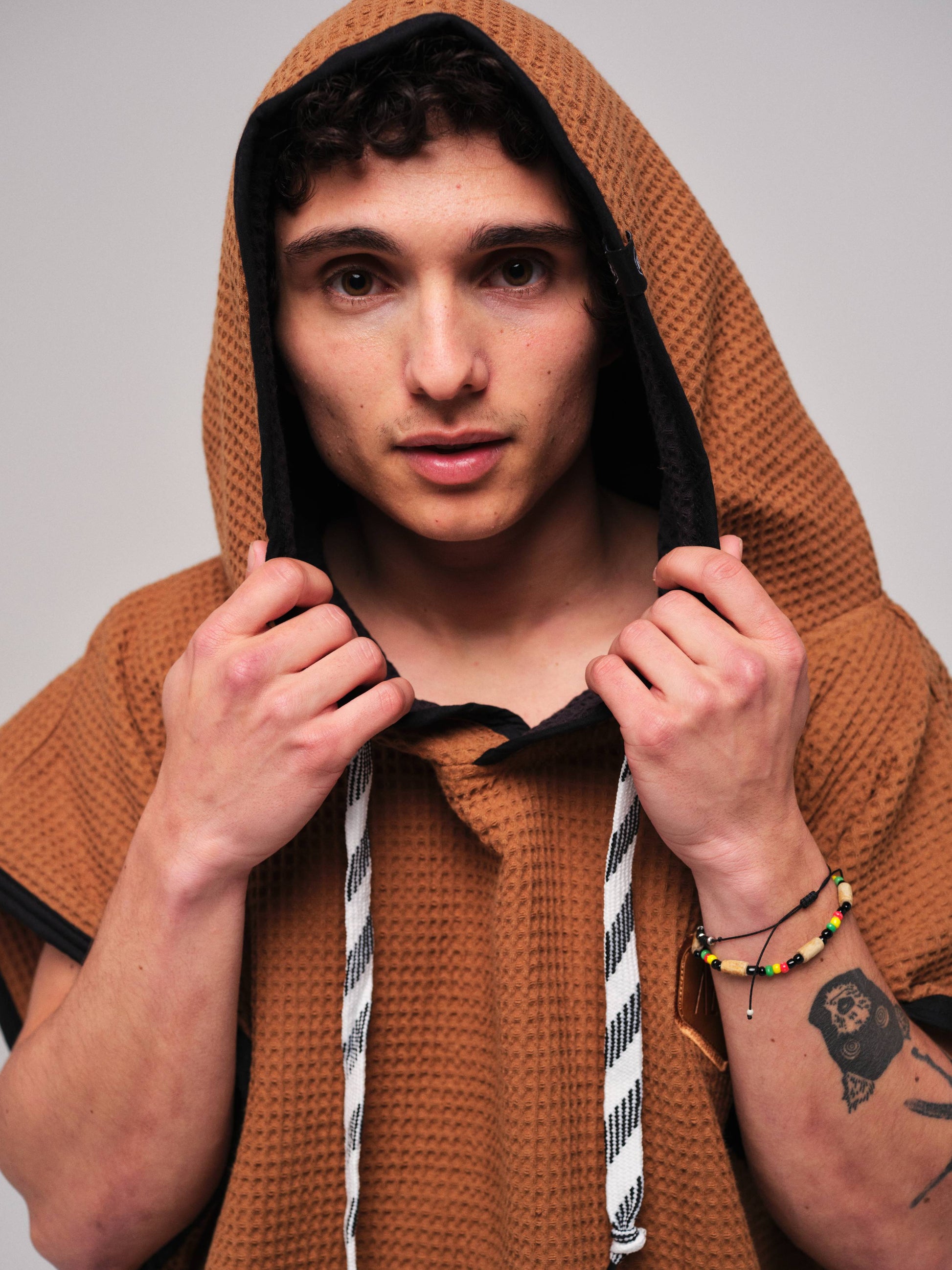 Waffle Poncho - Caramel Waffle One Size