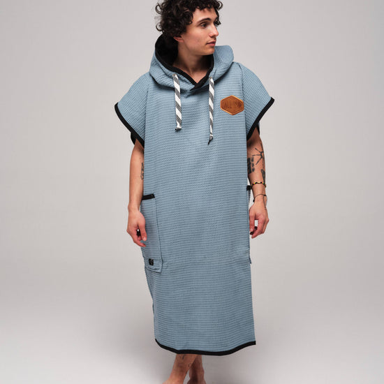 Waffle Poncho - Night Blue Waffle One Size