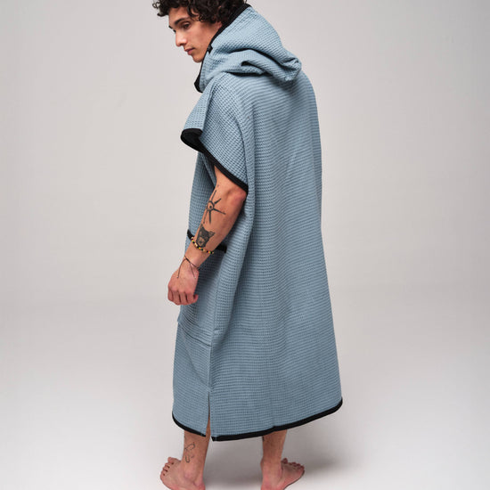 Waffle Poncho - Night Blue Waffle One Size