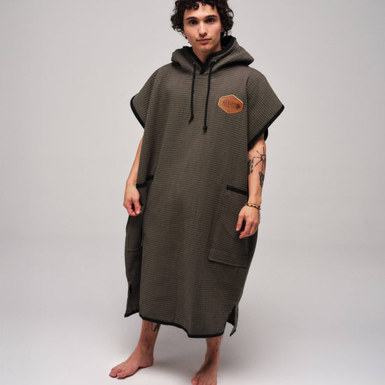 Poncho Waffle - Kaki Waffle Talla única