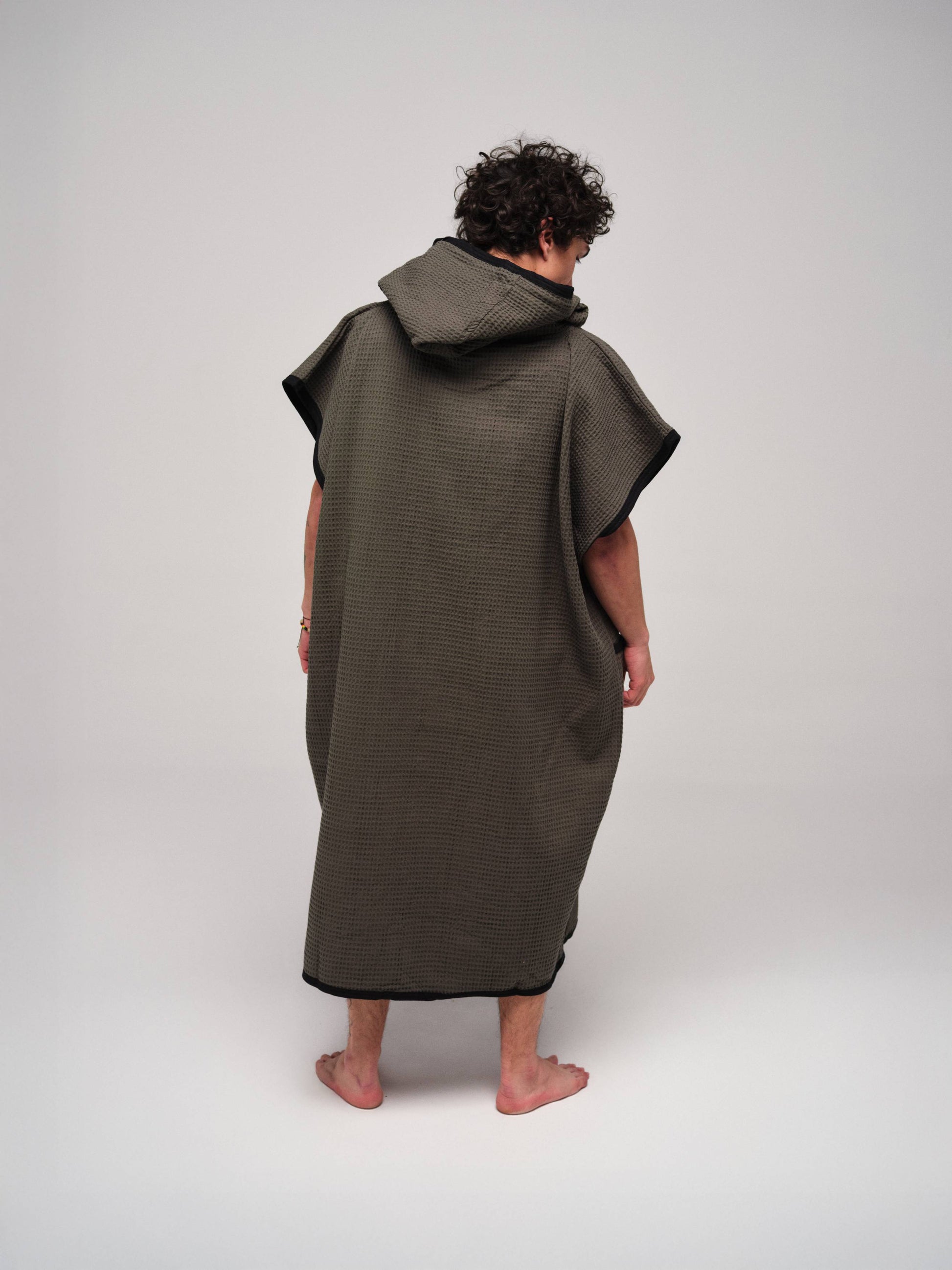 Poncho Waffle - Kaki Waffle Talla única