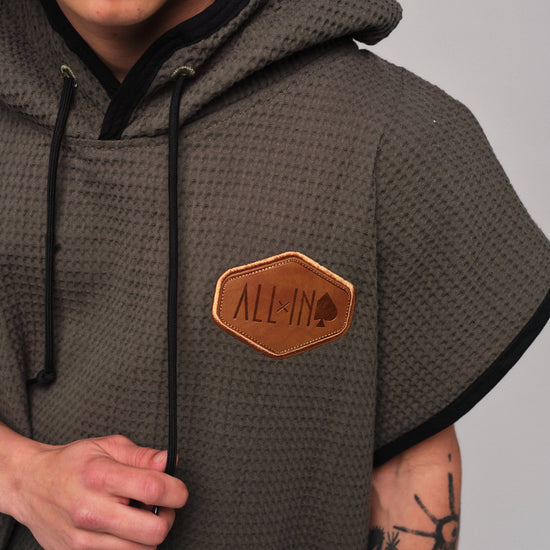 Poncho Waffle - Kaki Waffle Talla única