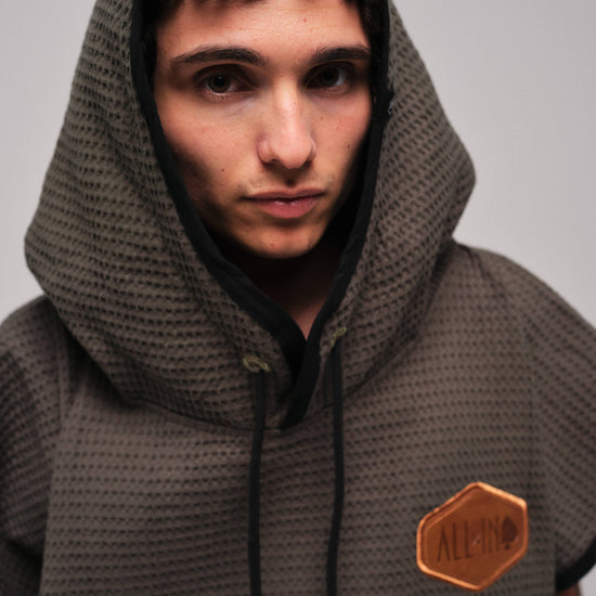 Poncho Waffle - Kaki Waffle Talla única