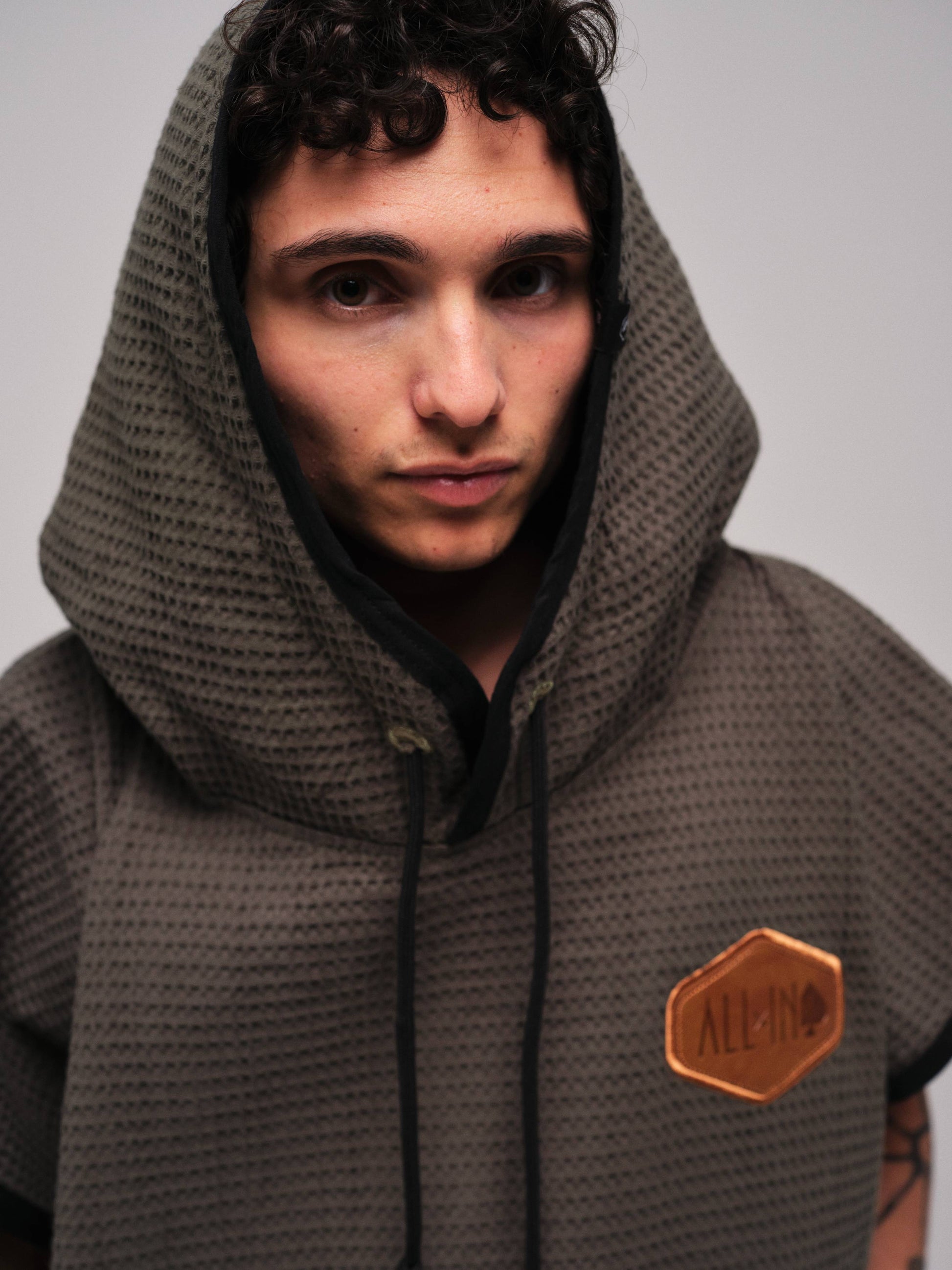 Poncho Waffle - Kaki Waffle Talla única