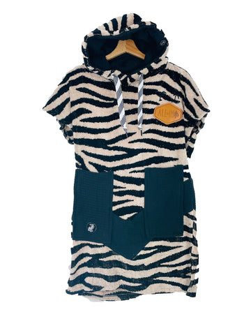 Kids Poncho - ZEBRA DARK PINK