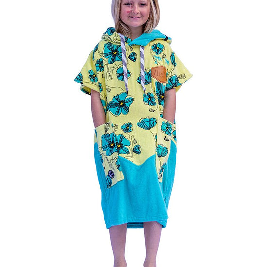 Junior Poncho - Coquelicot / Aqua 9-16 ans