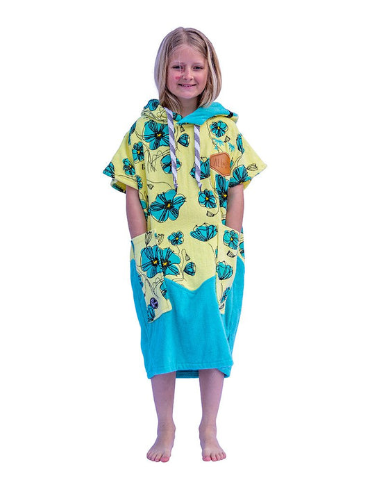 Junior Poncho - Coquelicot / Aqua 9-16 ans
