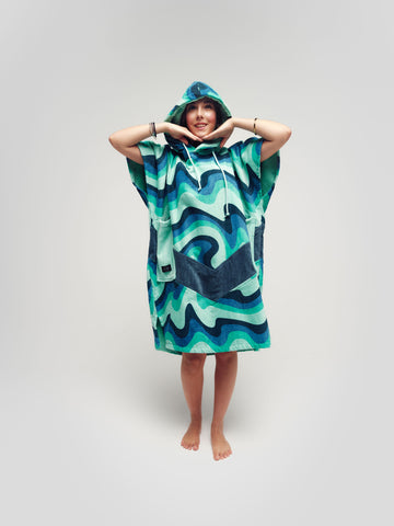 Poncho para niños de 6 a 9 años - Azul Berlín