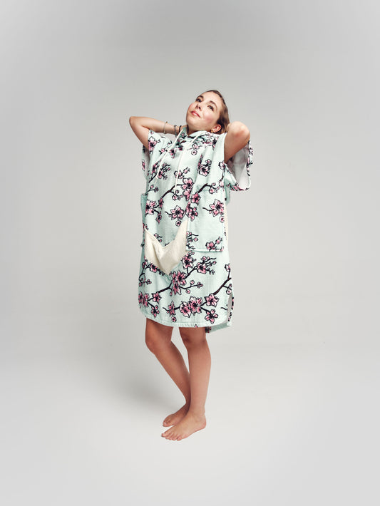 Children's poncho 6 to 9 years - Cherry Tree