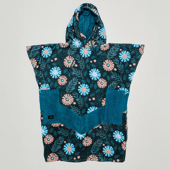 Junior Poncho - Floral Blue 9-15 ans