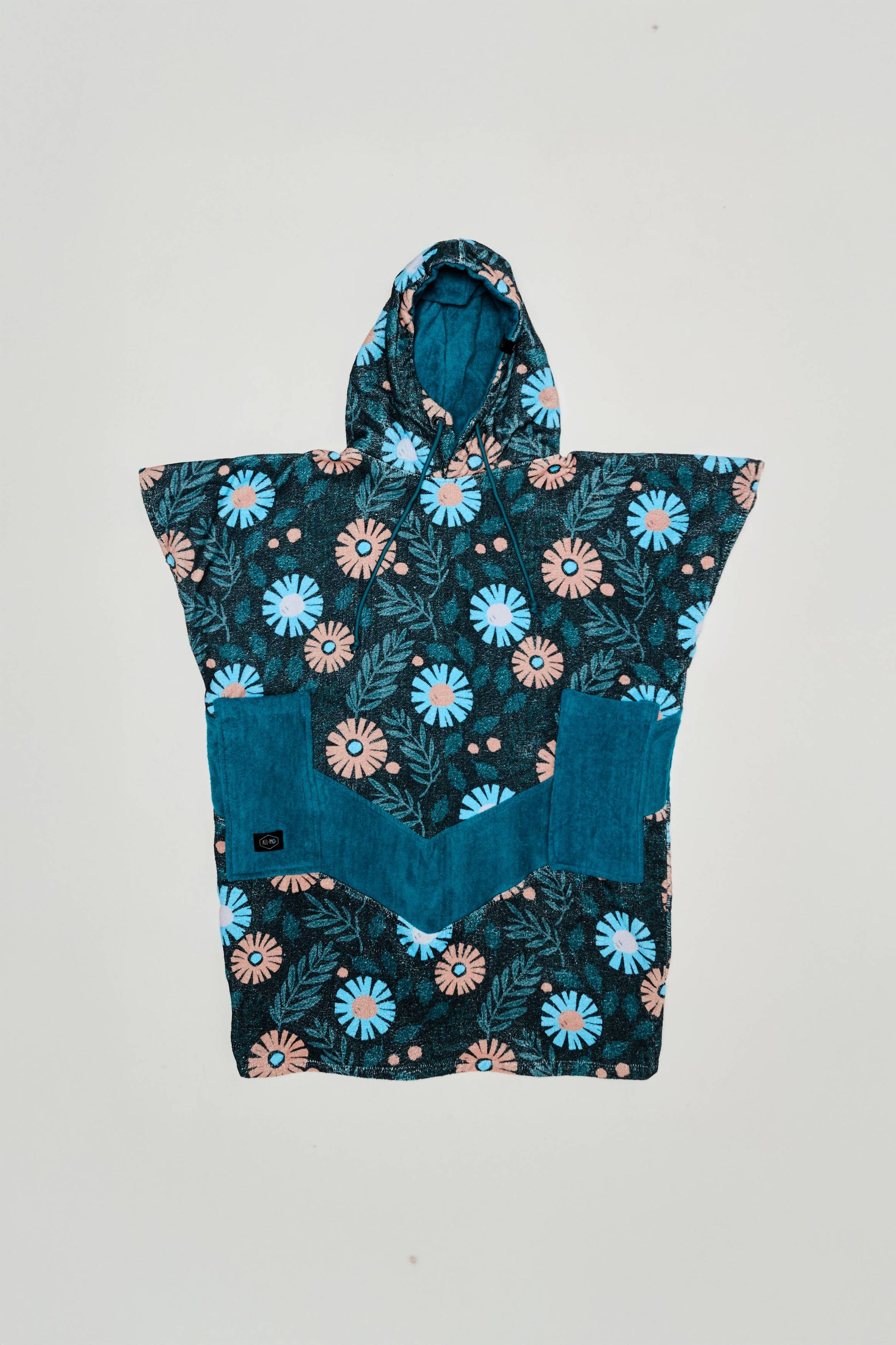 Junior Poncho - Floral Blue 9-15 ans