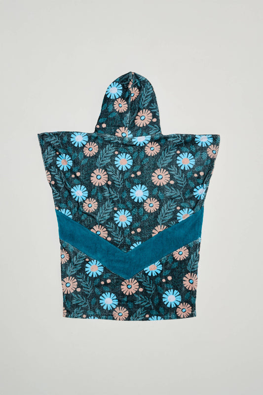 Junior Poncho - Floral Blue 9-15 ans