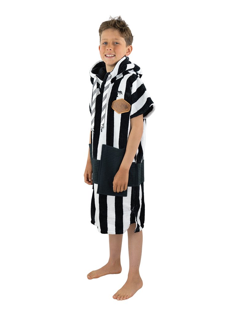 Kids Poncho Jacquard - Good Vibes Black 6-9 ans