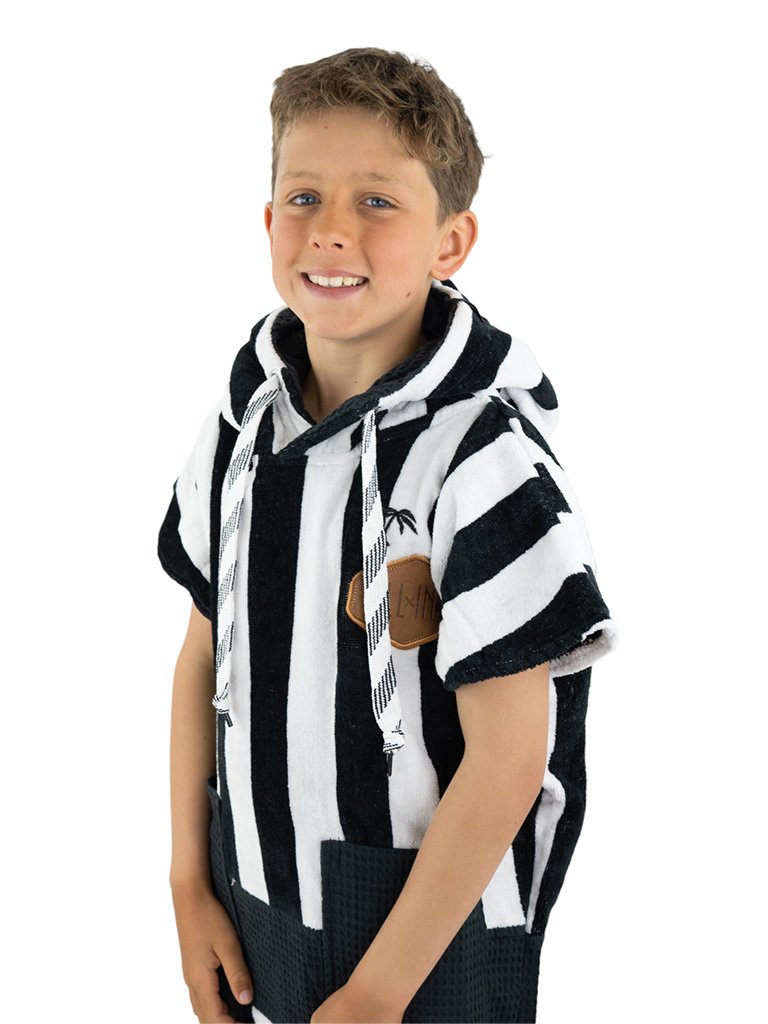 Kids Poncho Jacquard - Good Vibes Black 6-9 ans