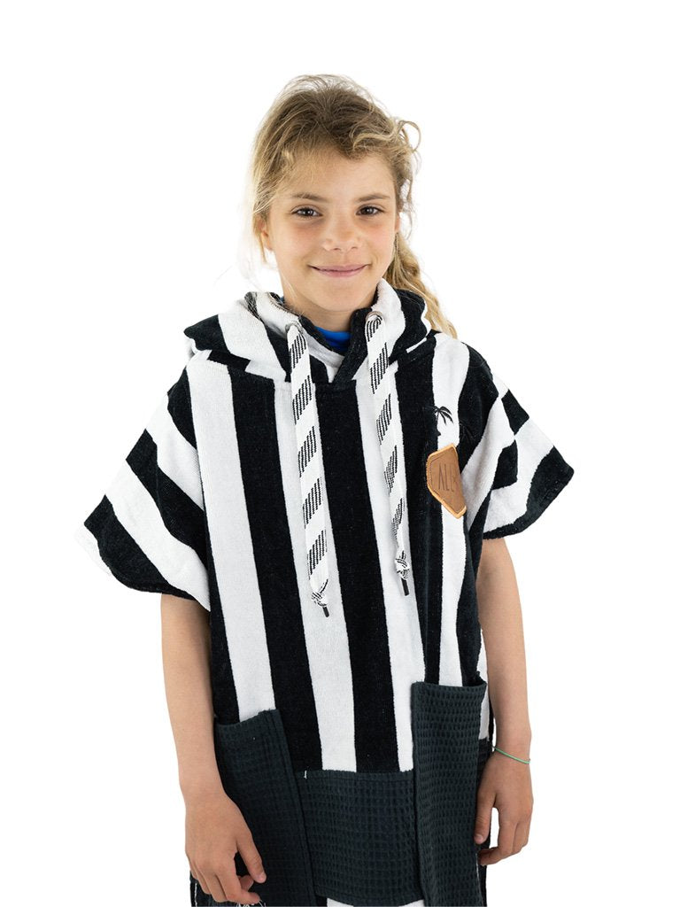 Kids Poncho Jacquard - Good Vibes Black 6-9 ans