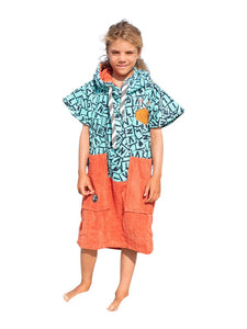 Poncho enfant 6 à 9 ans - Gris bleu Waffle