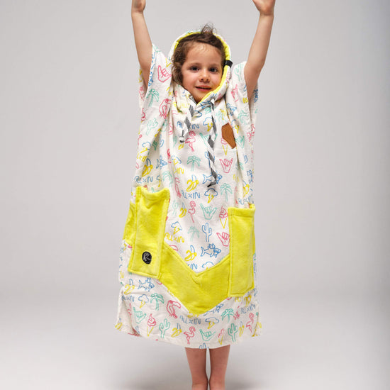 Kids Poncho - Neon / Yellow 6-9 ans