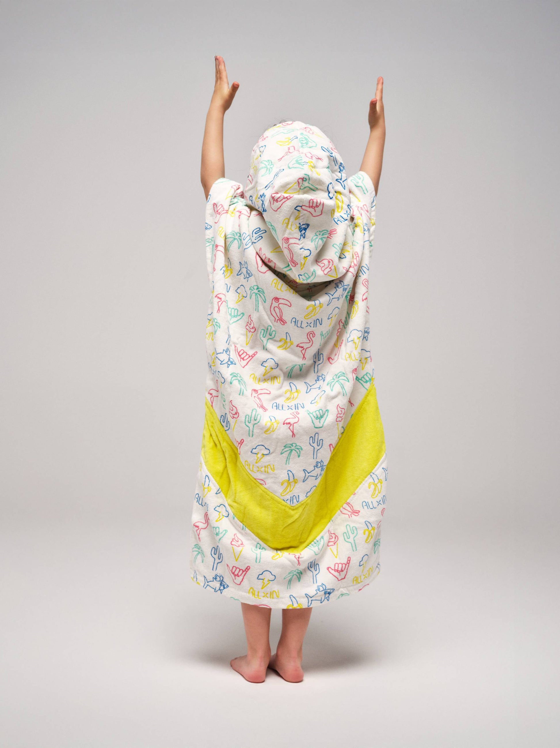 Kids Poncho - Neon / Yellow 6-9 ans