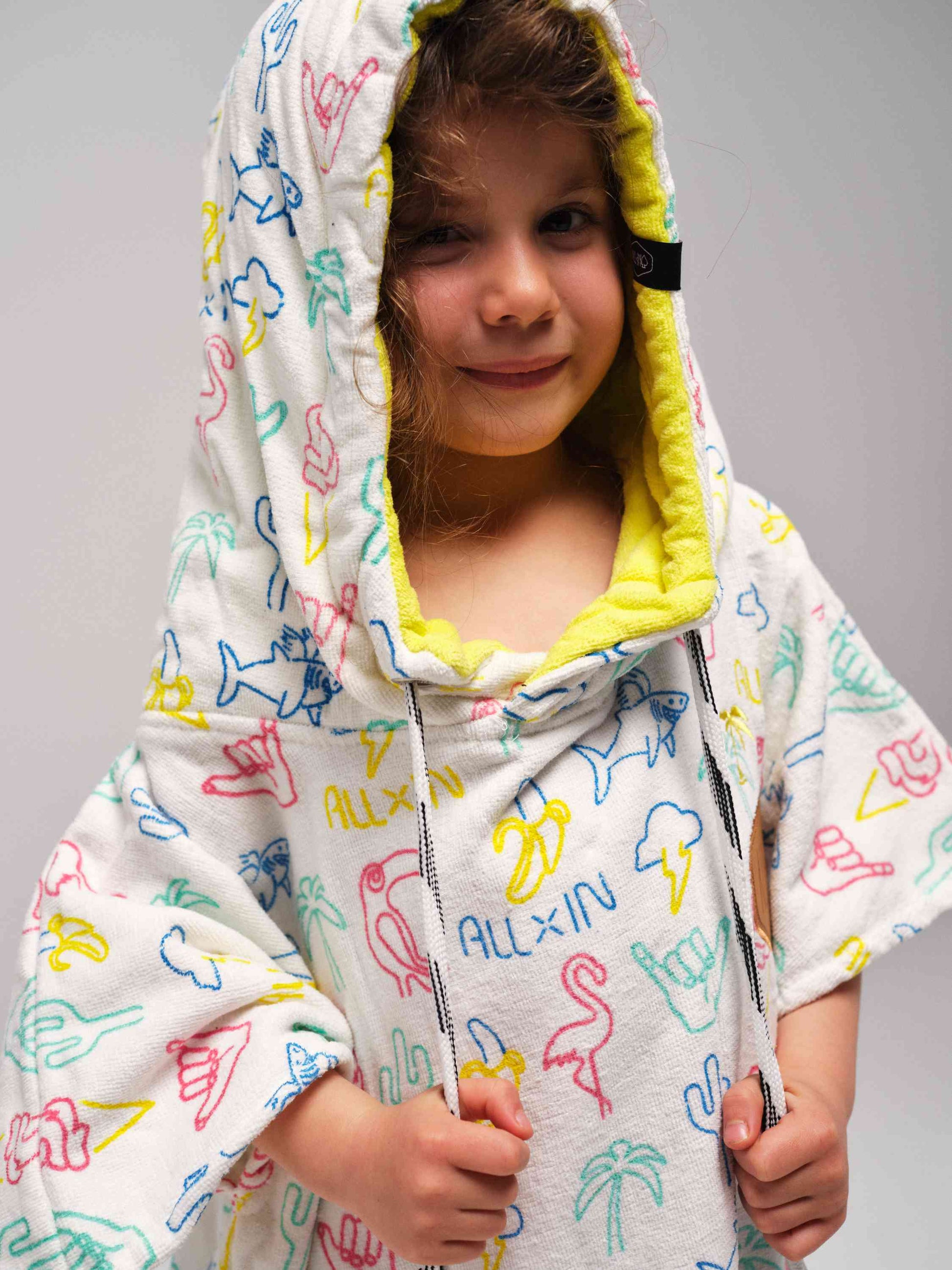 Kids Poncho - Neon / Yellow 6-9 ans