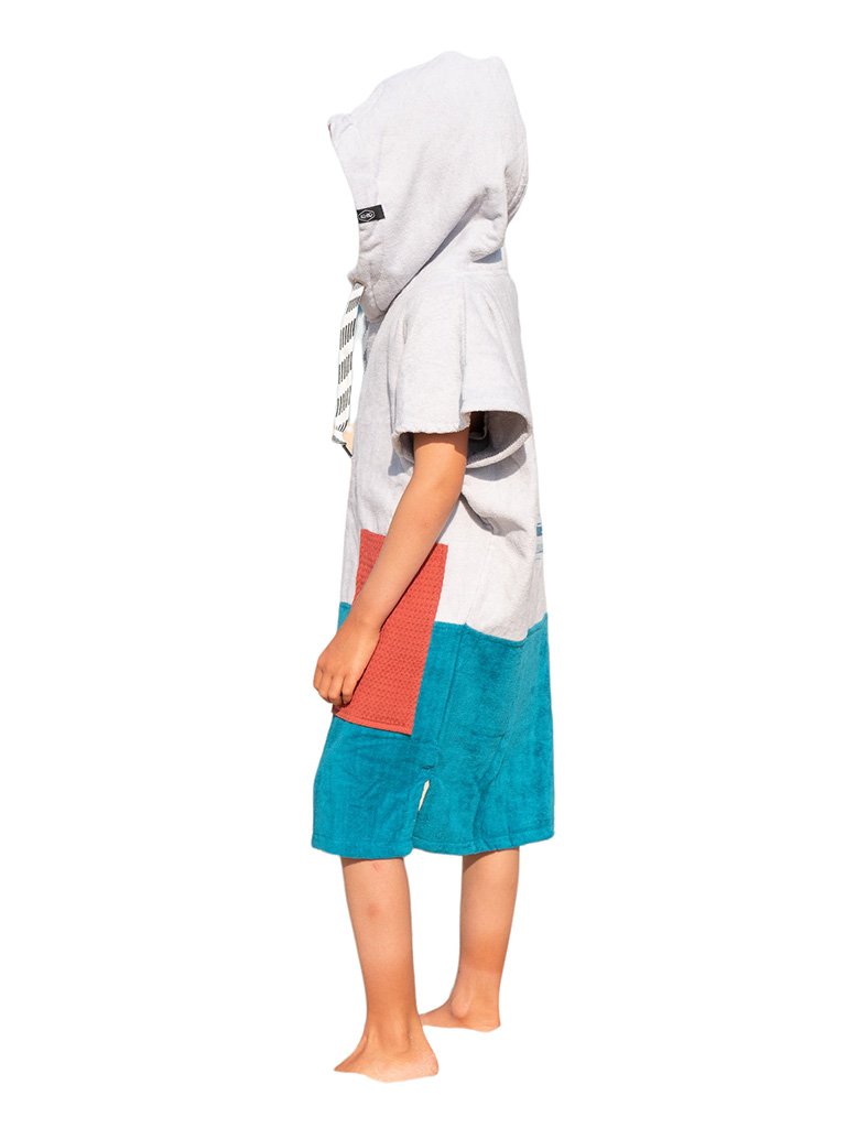 Kids Poncho - Marin Sky / Navy / Brick Waffle 6-9 ans