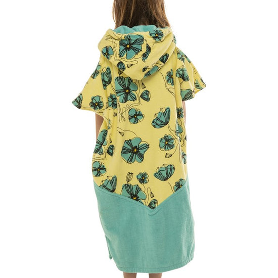 Kids Poncho - Coquelicot / Aqua 6-9 ans