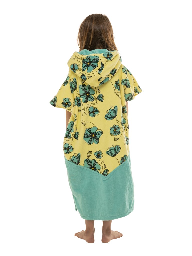 Kids Poncho - Coquelicot / Aqua 6-9 ans