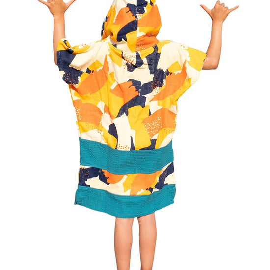 Kids Poncho - Camo Sunny / Navy Waffle 6-9 ans