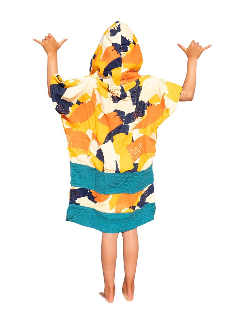 Kids Poncho - Camo Sunny / Navy Waffle 6-9 ans