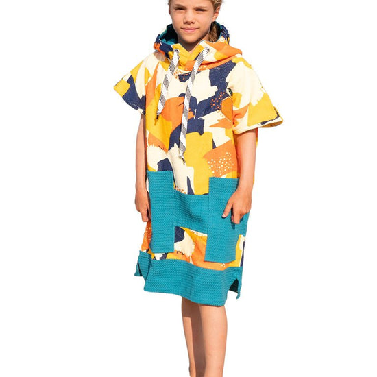 Kids Poncho - Camo Sunny / Navy Waffle 6-9 ans