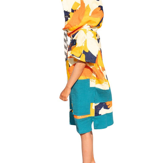 Kids Poncho - Camo Sunny / Navy Waffle 6-9 ans