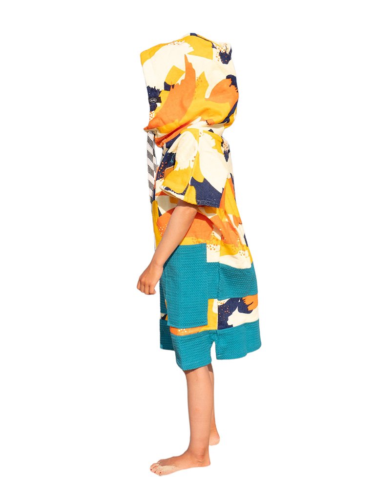 Kids Poncho - Camo Sunny / Navy Waffle 6-9 ans