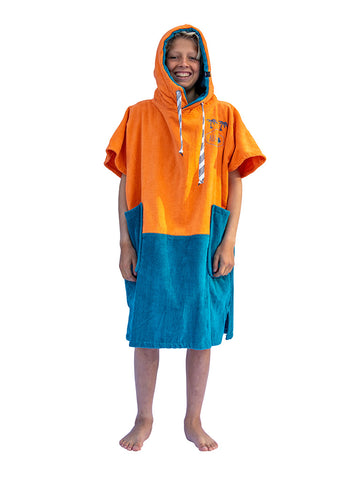 Poncho enfant 6 à 9 ans - Tigre Orange / Navy