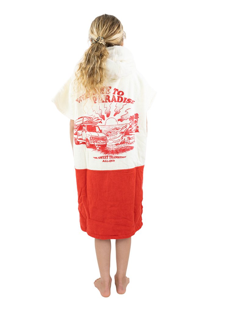 Kids Poncho - Welcome Red 6-9 ans