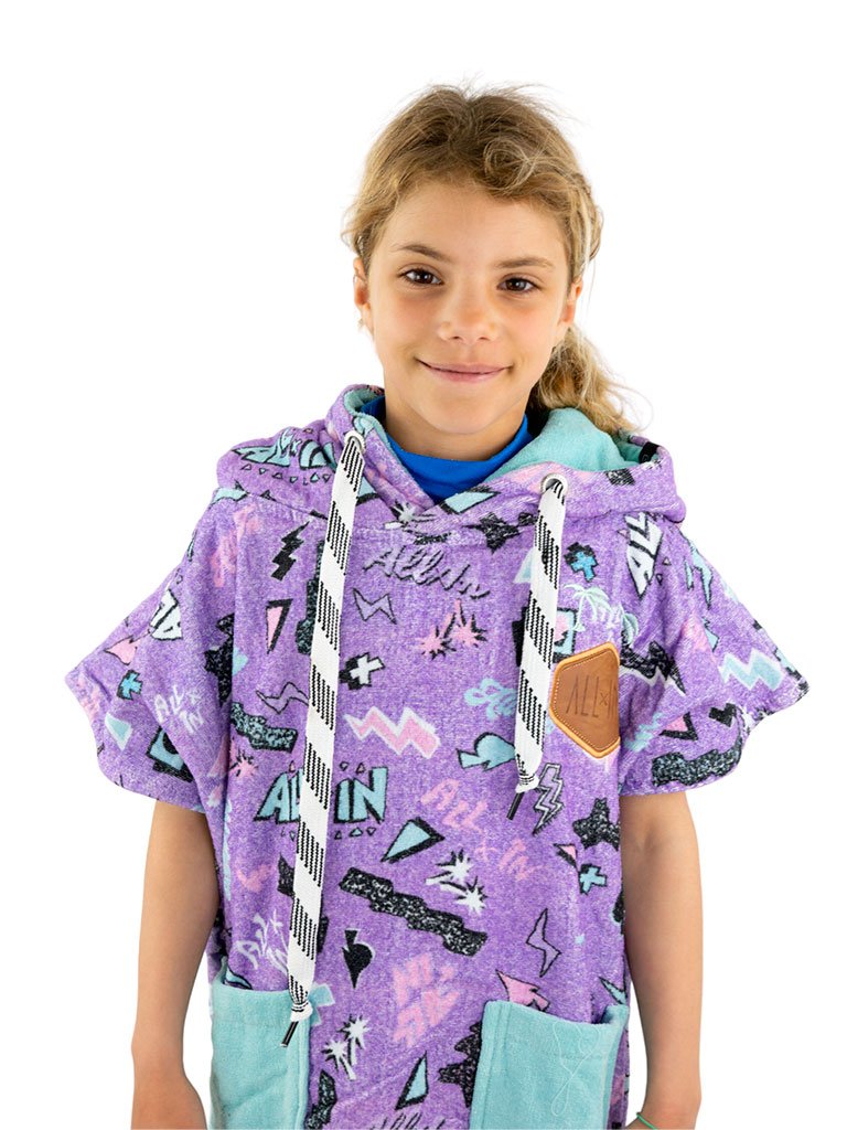 Kids Poncho - Pop 80s Violet 6-9 ans